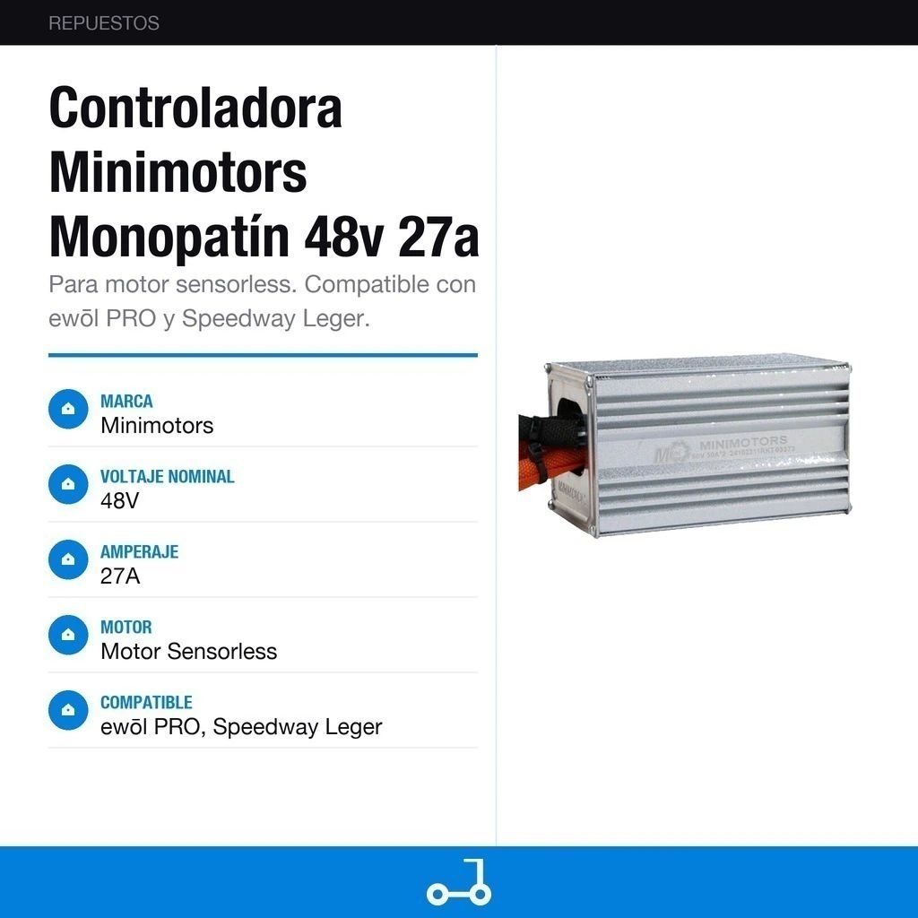 Controladora Minimotors Monopatín 48v 27a - Ewol Pro
