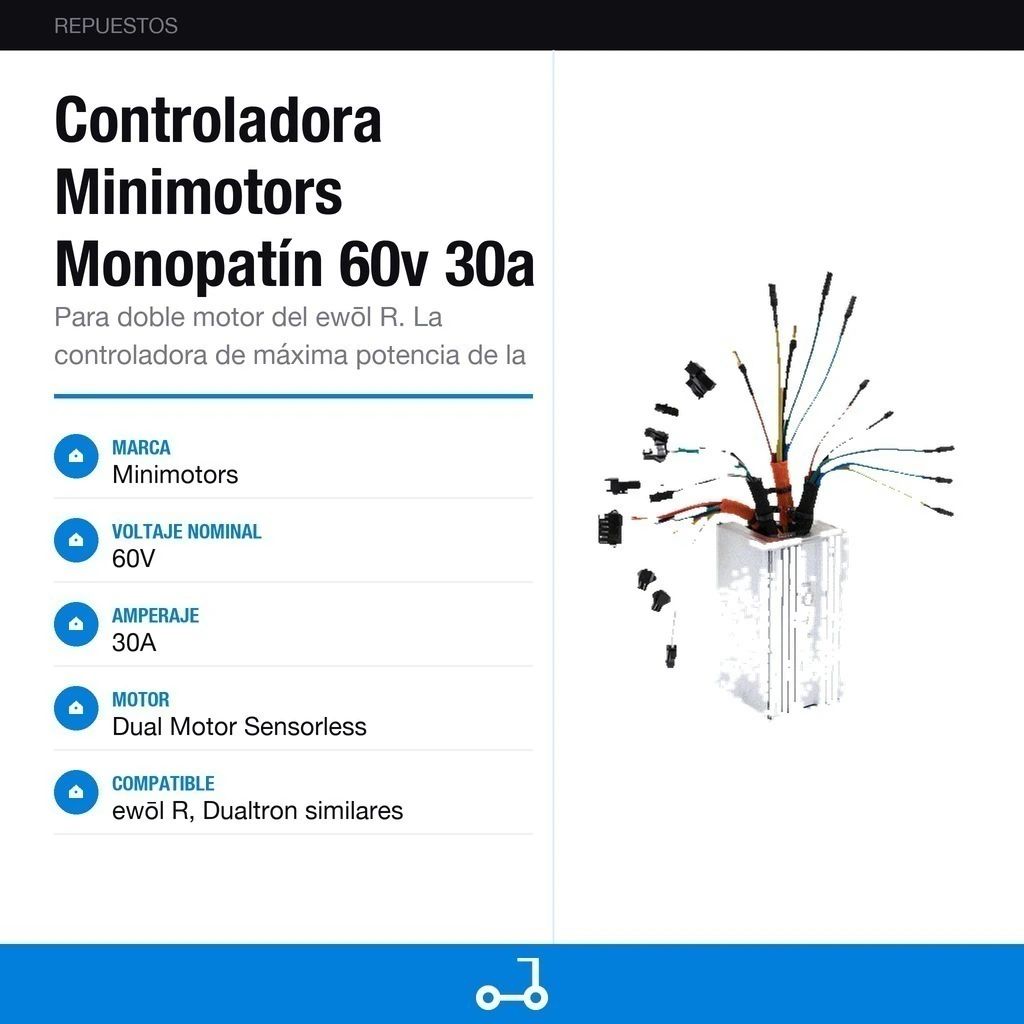 Controladora Minimotors Monopatín 60v 30a - Ewol R