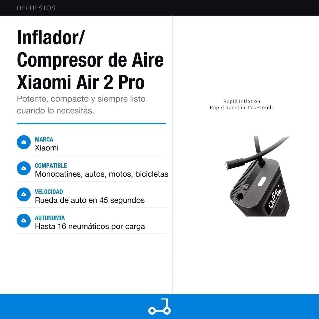 Inflador/ Compresor de Aire Xiaomi Air 2 Pro